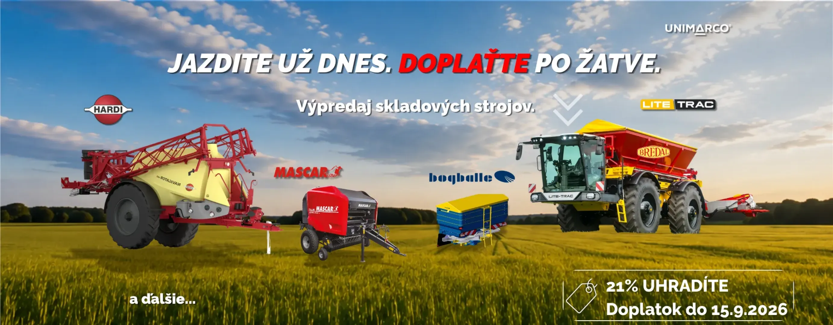 <small>Technika bez čakania</small>Stroje ihneď<br>k odberu